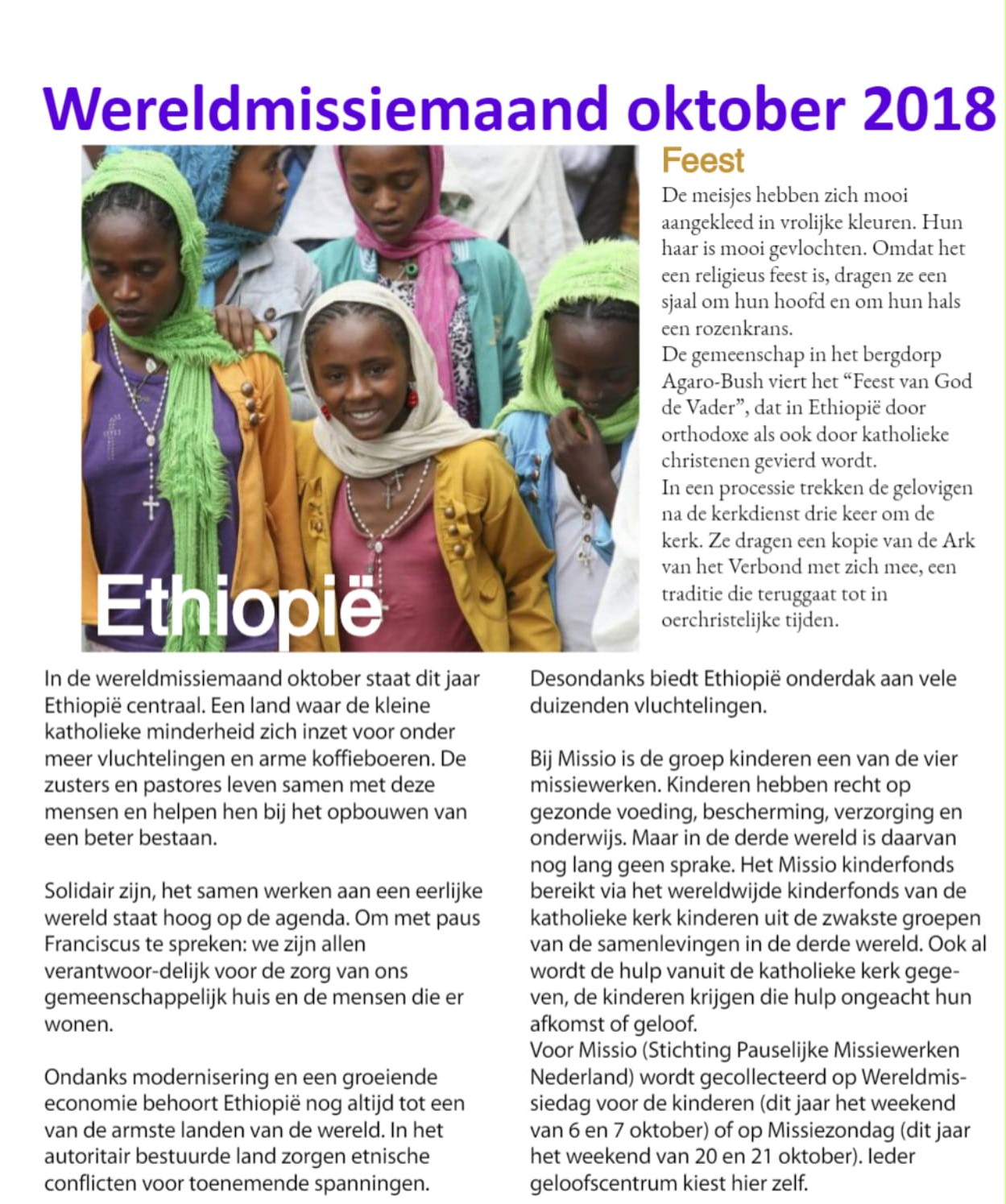 Wereldmissiemaand: oktober